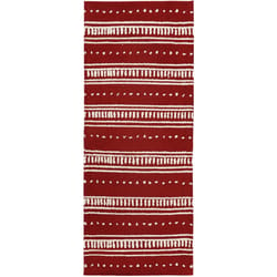 Simple Spaces 21 in. W X 54 in. L Red Moroccan Microfiber Polyester Accent Rug