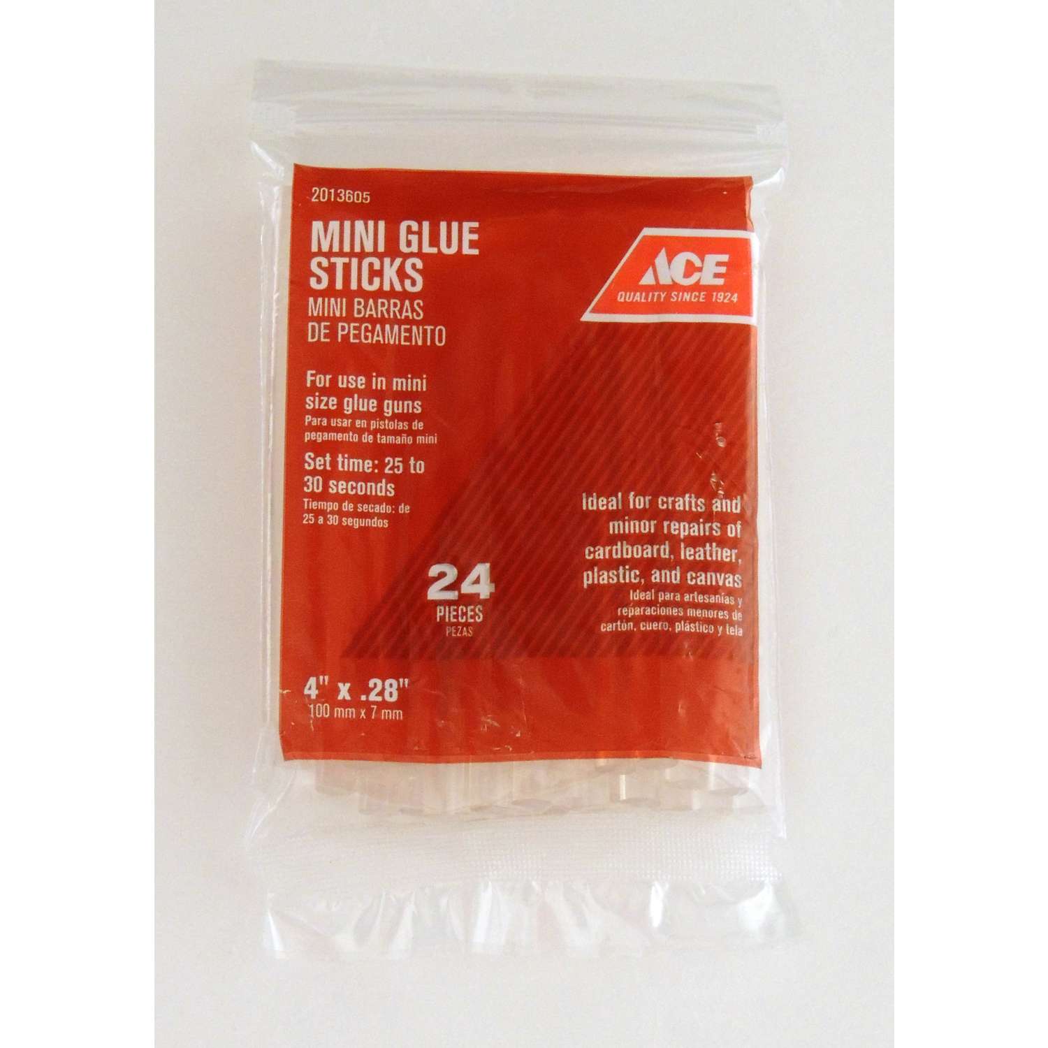 Ace 0.28 in. D X 4 in. L Mini Glue Sticks Clear 24 pk Ace Hardware