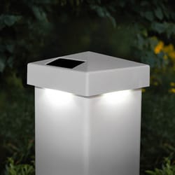 Classy Caps White Solar Powered 1 W LED Post Cap Light 1 pk