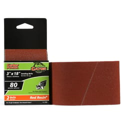 Gator 18 in. L X 3 in. W Aluminum Oxide Sanding Belt 80 Grit Medium 2 pc