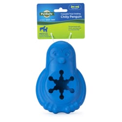 PetSafe Busy Buddy Blue Rubber Chilly Penguin Chew Dog Toy Medium/Large 1 pc