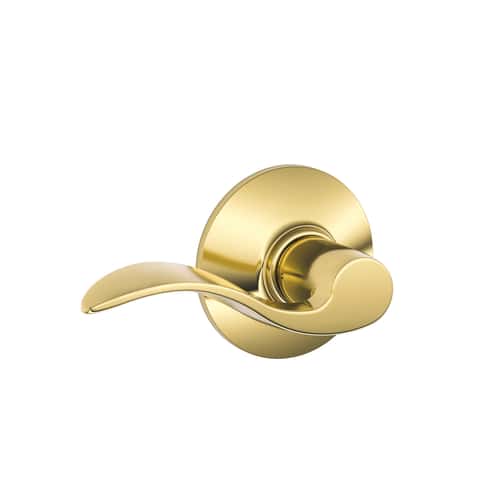 Schlage Accent Bright Brass Passage Lever Right or Left Handed Schlage Accent Bright Brass Passage Lever Right or Left Handed
