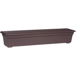 Novelty 6.4 in. H X 35.8 in. W X 8 in. D Plastic Countryside Flowerbox Flower Box Brown