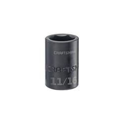 Craftsman 11/16 in. S X 1/2 in. drive S SAE 6 Point Standard Impact Socket 1 pc