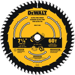 DeWalt 7-1/4 in. D X 5/8 in. Tungsten Carbide Circular Saw Blade 60 teeth 1 pk