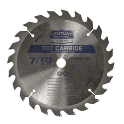 Century Drill & Tool 7-1/4 in. D Tungsten Carbide Tipped Combination Saw Blade 24 teeth 1 pc