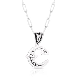 Montana Silversmiths Unisex Western Initial C Black/Silver Necklace