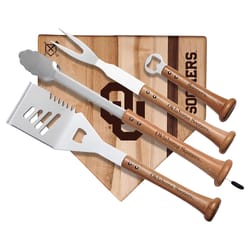 Baseball BBQ NCAA Stainless Steel Natural Grill Tool Set