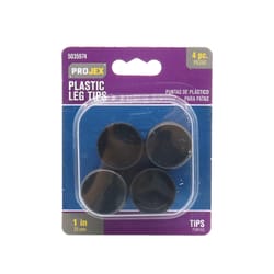 Projex Plastic Leg Tip Black Round 1 in. W 4 pk