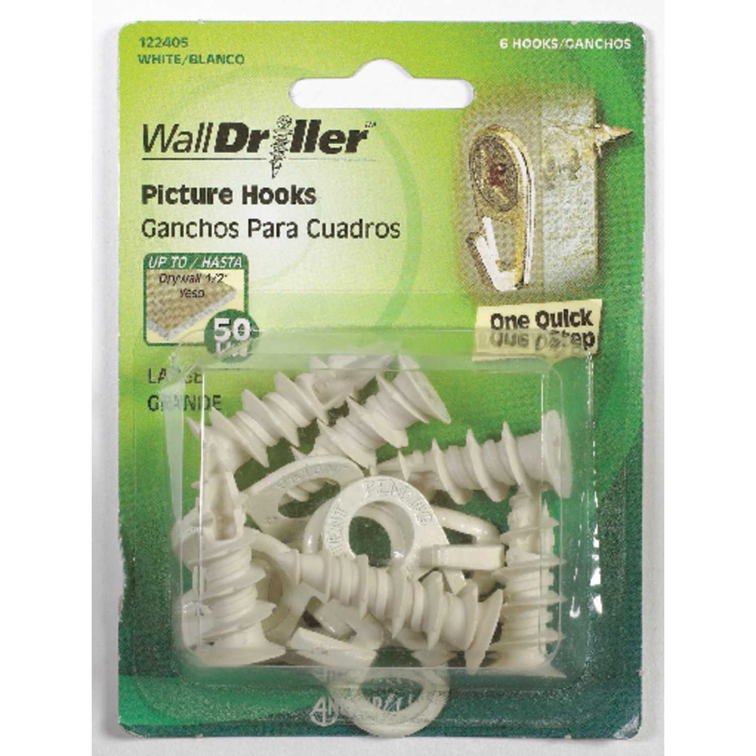 Hillman WallDriller Brass-Plated Drywall Picture Hook 50 lb. 6 pk - Ace ...