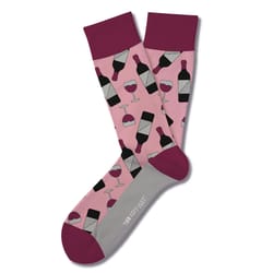 Two Left Feet Unisex Wine O'Clock S/M Socks Pink