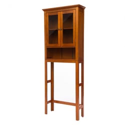 Glitzhome 68.25 in. H X 26 in. W X 9.25 in. D Brown Wood Storage Cabinet