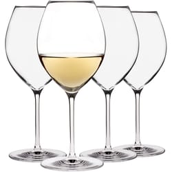 Flavor First Stemware 21 oz Clear Glass Creamy and Silky Wine Glass Set