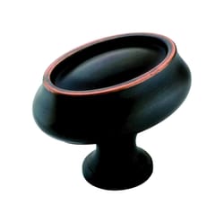 Amerock Modern Oval/Oblong Furniture Knob 1 in. D 1-1/8 in. Oil-Rubbed Bronze 1 pk
