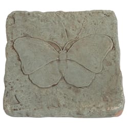 Athens Stonecasting Beige/Brown Concrete 2 in. H Butterfly Stepping Stone