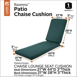 Classic Accessories Ravenna Mallard Green Polyester Chaise Cushion 28 in. H X 44 in. W X 21 in. L