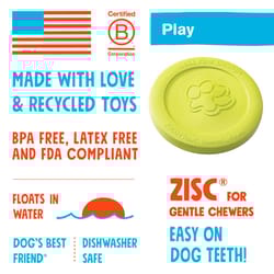 West Paw Zogoflex Blue Zisc Disc Plastic Frisbee Large in. 1 pk