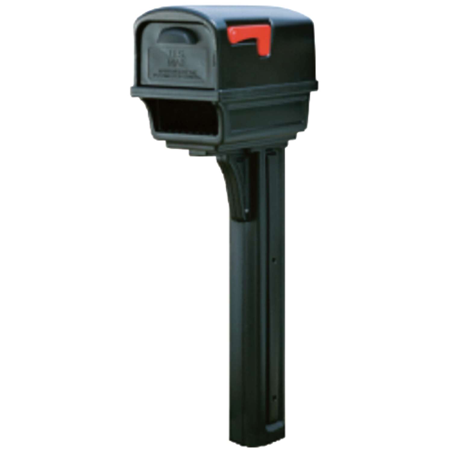 Gibraltar Mailboxes Gentry Plastic Post and Box Combo Black Mailbox 50