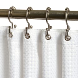S Hook without Roller Ball Shower Curtain Rings Brushed Nickel