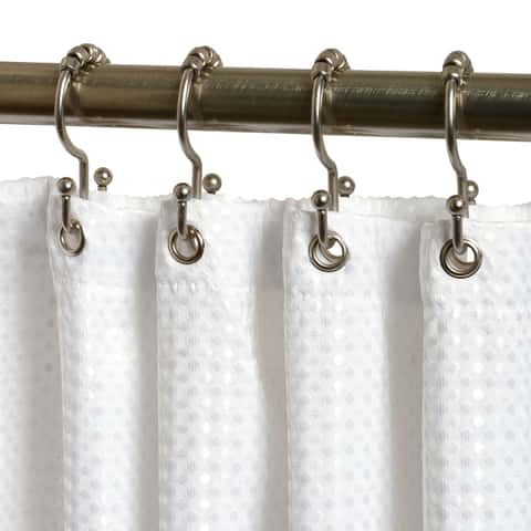 Deco Flat Double Roller Shower Curtain Hooks in Chrome