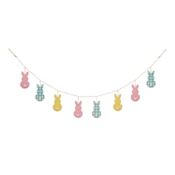 Glitzhome Easter Garland Iron/Linen 1 pc