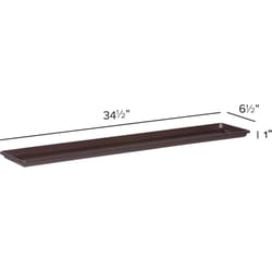 Novelty 1 in. H X 36 in. W X 7 in. D Plastic Countryside Flower Box Tray Brown