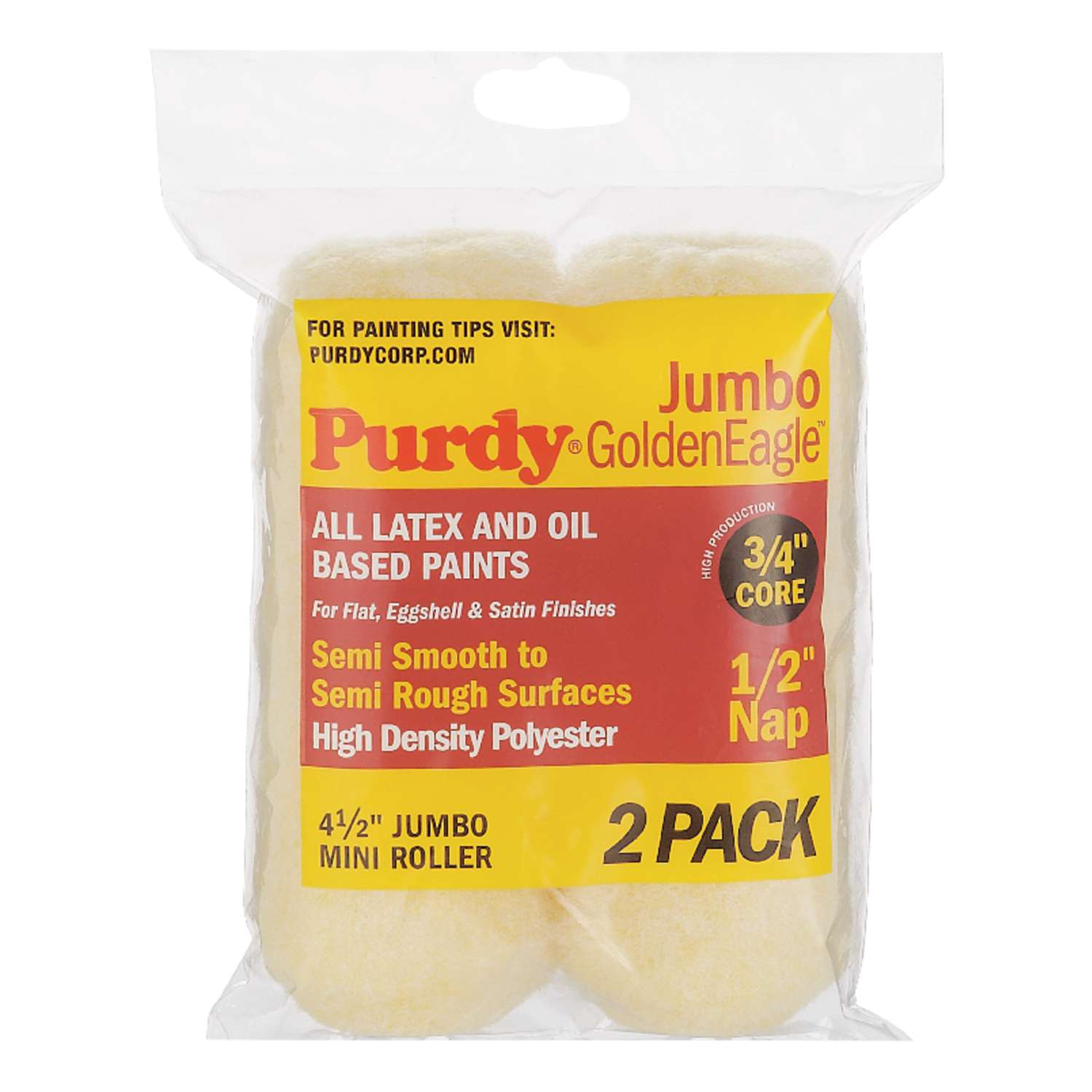 Purdy Golden Eagle Polyester 4.5 in. W x 1/2 in. Mini Paint Roller