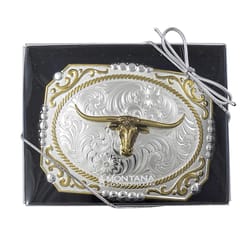 Montana Silversmiths Longhorn Gold/Silver Belt Buckle