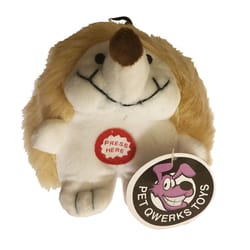 Pet Qwerks Beige Fabric Hedgehog Squeak Dog Toy Small