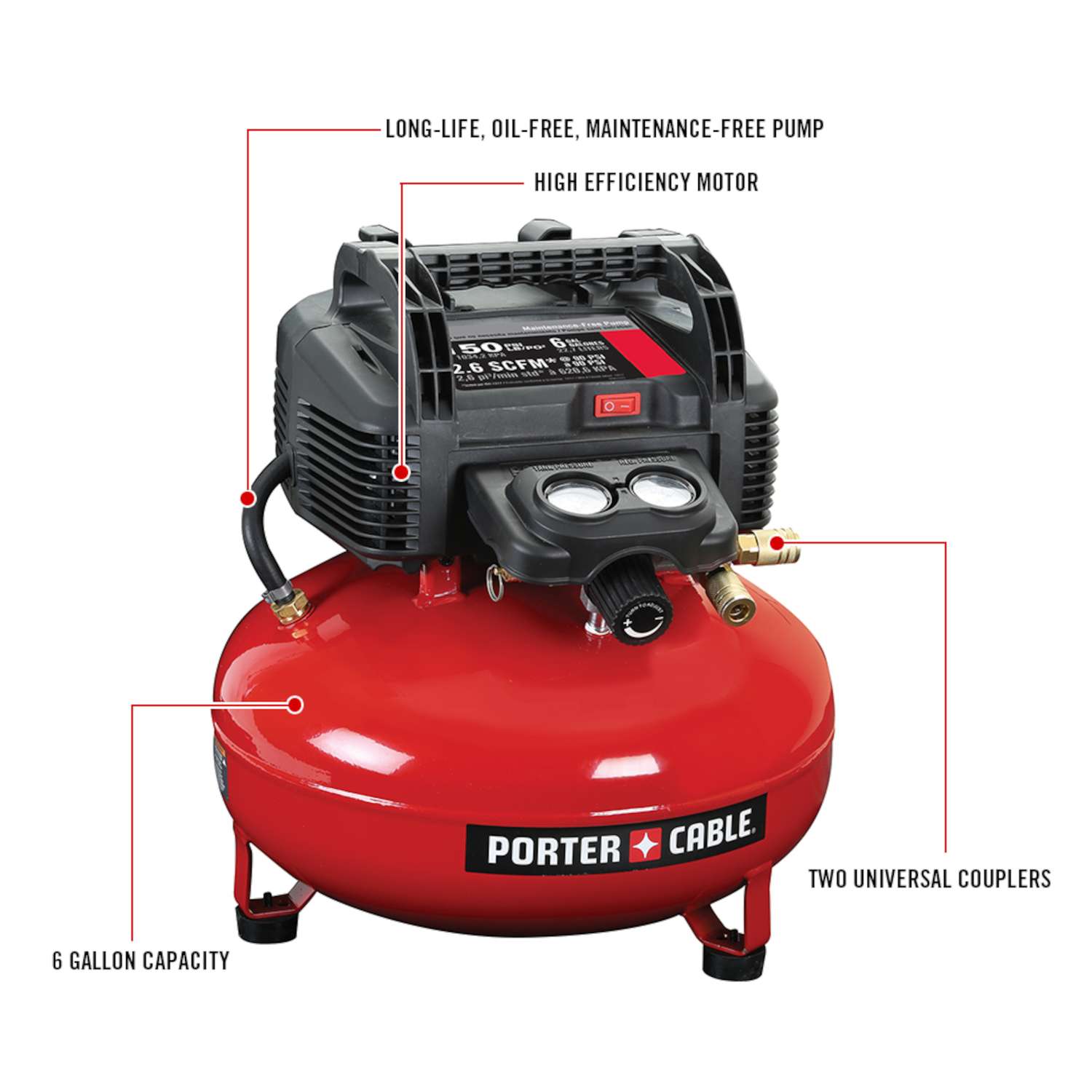 Porter-cable C2002WK Oil-Free Pancake Compressor with 13-piece Accessory Kit