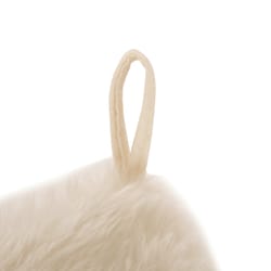 Glitzhome White Faux Fur Christmas Stocking 1.1 in.