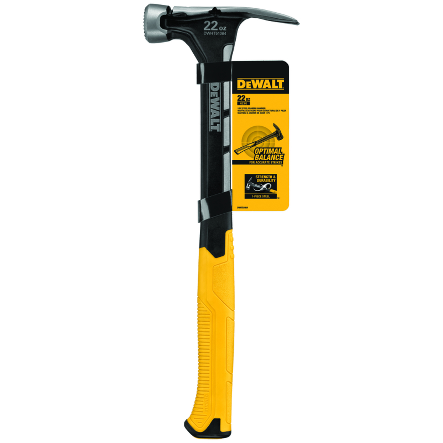 Goldblatt 14OZ Trockenbauhammer – Mit Geriffelter Schlagfläche & Hickory-Stiel (12 Zoll)