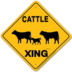 Noble Beasts Graphics English Yellow Crossing Sign 12 in. H X 12 in. W