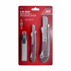 Ace Retractable Utility Knife Set Black/Red 22 pc