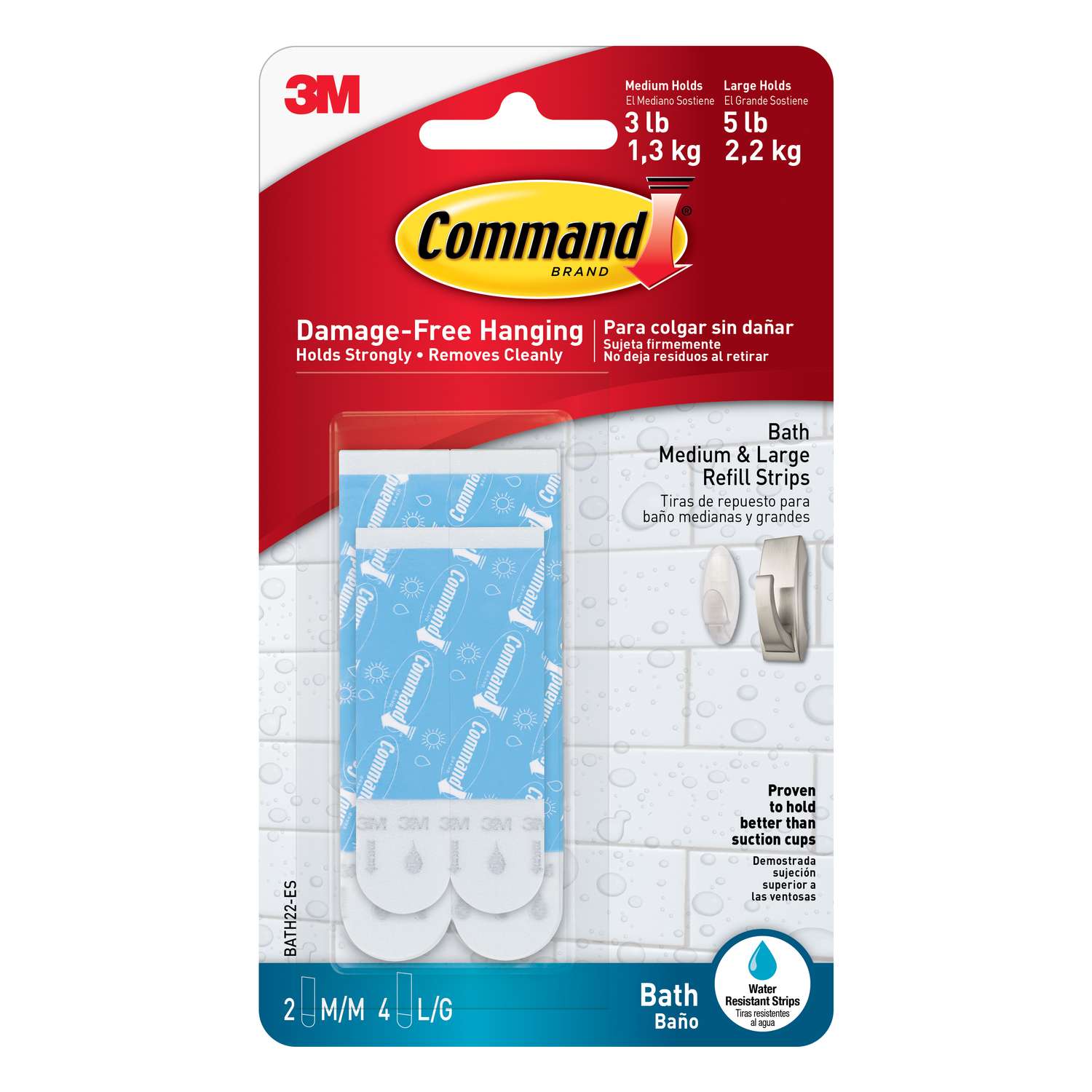 3M Command Assorted Plastic Adhesive Strips 33/8 in. L 6 pk Ace Hardware