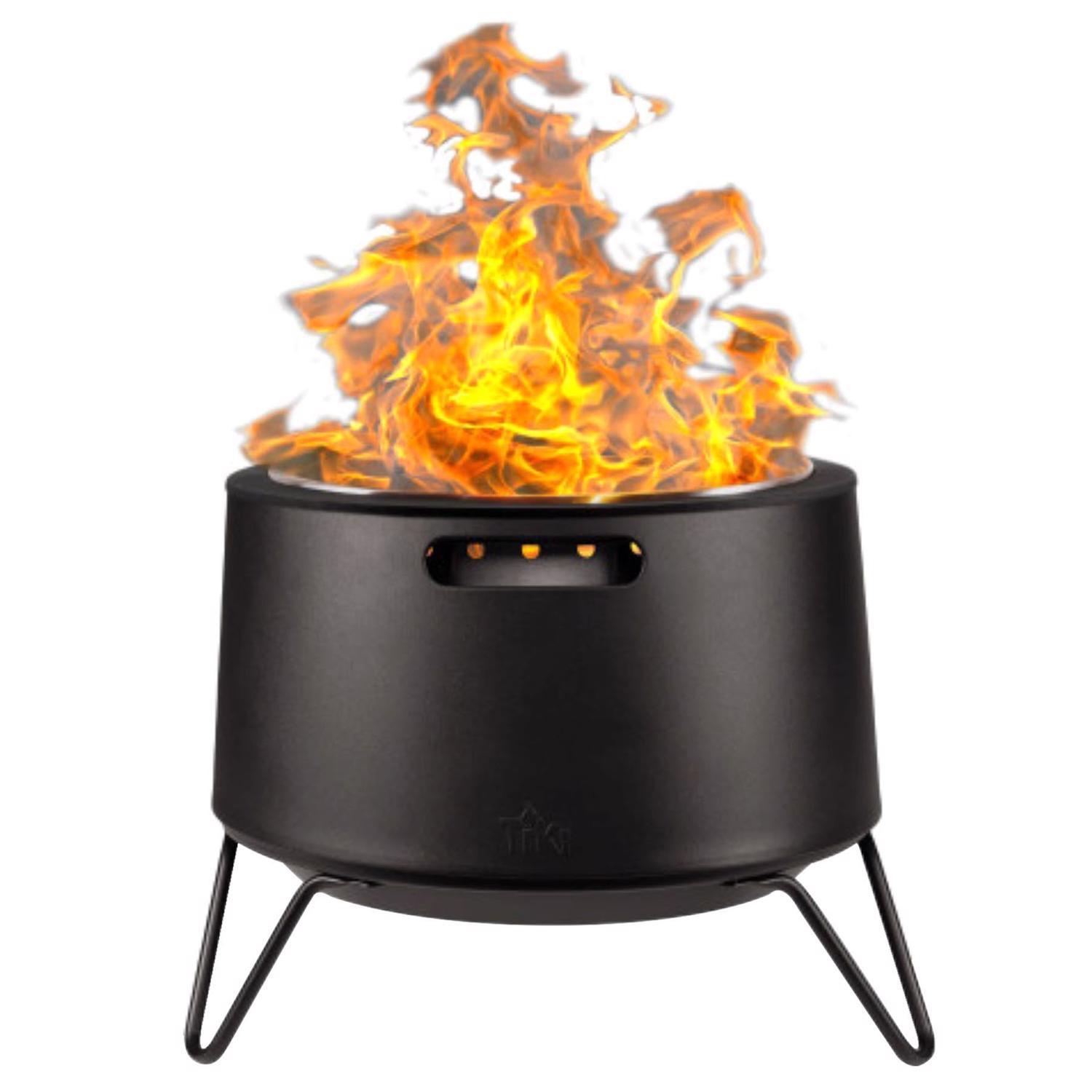 Tiki 25.5 in. W Steel Round Wood Fire Pit Sansujyuku sansujyuku.com