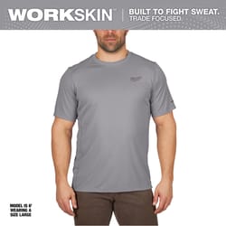 Milwaukee S Short Sleeve Unisex Crew Neck Gray Shirt