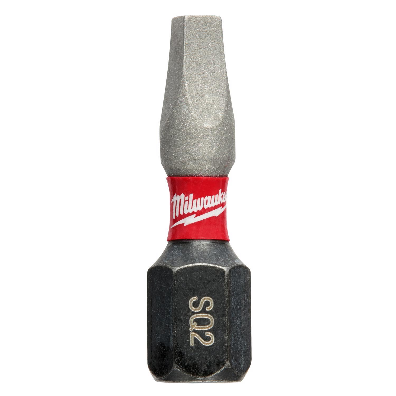 Photos - Drill Bit Milwaukee Shockwave Square Recess #2 X 1 in. L Impact Insert Bit Set Steel 