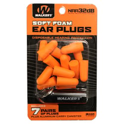 Walker's 32 dB Foam Earplugs Orange 7 pair