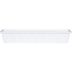 Novelty Poly Pro 5 in. H X 30 in. W X 8 in. D PP Plastic Poly Pro Flower Box White