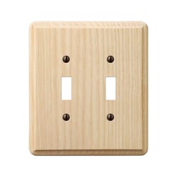 Amerelle Contemporary Unfinished Beige 2 gang Wood Toggle Wall Plate 1 pk