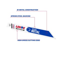 Lenox METALWOLF 8 in. Bi-Metal WAVE EDGE Reciprocating Saw Blade 18 TPI 5 pk