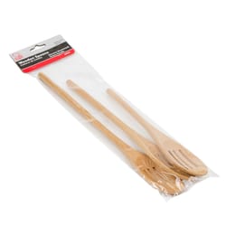 Chef Craft Brown Wood Slotted Spoon