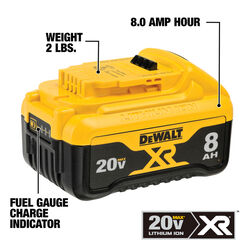 DeWalt 20V MAX XR DCB208 20 V 8 Ah Lithium-Ion Battery 1 pc