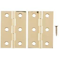 Ace 2-1/2 in. W X 1-3/4 in. L Polished Brass Brass Broad Hinge 2 pk