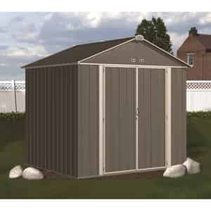 Arrow  Ezee  7.6 ft. H x 8 ft. W x 7 ft. D Charcoal / Cream  Galvanized Steel  Storage Shed 