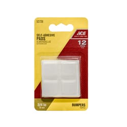 Ace Vinyl Self Adhesive Bumper Pad White Square 3/4 in. W X 3/4 in. L 12 pk