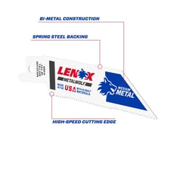 Lenox 4 in. Bi-Metal Reciprocating Saw Blade 18 TPI 5 pk