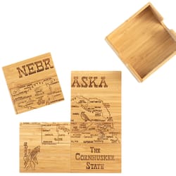 Totally Bamboo Black/Natural Bamboo Coaster Puzzle Set