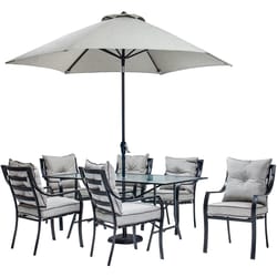 Hanover Lavallette 7 pc Black Transitional Dining Set Gray